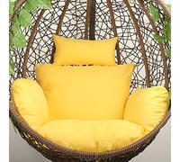 Silla colgante con forma de huevo, gruesa, para exteriores, de ratán, para jardín, columpio, almohada para patio, mesa de piel