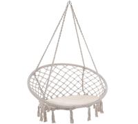 Silla Colgante Crema Ø61cm Redonda con Flecos