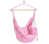 Silla Colgante de algodón Rosa Columpio Hamaca Boho Interior Exterior Bonea