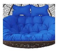 Silla colgante de exterior para 2, asientos dobles para columpio, cojín de hamaca acogedor, color azul real, perfecta para relajarse en el patio y el jardín, diseño duradero y elegante