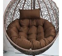 Silla colgante de huevo con soporte para interiores y exteriores, silla oscilante suave, cómodo cojín y almohada incluidos, color marrón, 120 x 105 cm