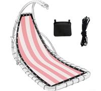 Silla colgante de tela de asiento de repuesto a rayas - 64 x 197 x 23 cm (rayas rosas)