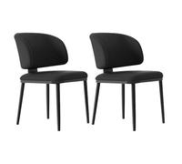 silla comedor Juego de sillas de comedor de 2 sillas de comedor gruesas de cuero con patas de Metal, sillas de cocina con respaldo, conjunto de sillas de comedor de mediados de siglo Comodidad