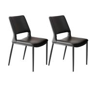 Silla Comedor Juego de sillas de Comedor de 2 sillas de Comedor sin Brazos de Cuero PU, Respaldo, sillas de Cocina Modernas con Patas de Metal, Juego de sillas de Comedor Comodidad