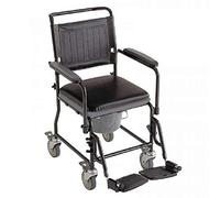Silla cómoda para personas mayores, reposabrazos abatibles, 4 ruedas, cascada