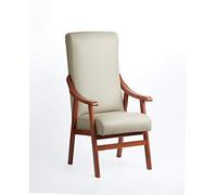 Silla con Brazos. Especial para geriátrico, Personas Mayores con la Espalda Recta. Tapizado en Polipiel Beige. (Medidas: 115 * 55 * 68 cm.) Polipiel Beige
