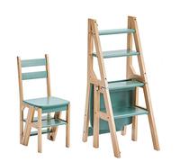 Silla con Escalera Convertible De Madera Multifuncional 2 En 1 Silla Plegable con Escalera De Madera De Dos Colores Escaleras De 4 Escalones Soporte De Exhibición para Sala De Estar (Color: D, Tamañ