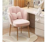 Silla con forma de concha, tapizada de terciopelo con patas de metal pétalo, asiento funcional para sala de estar, dormitorio, oficina