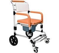 Silla con inodoro Silla de ducha con brazos y ruedas, Silla con inodoro Silla de ruedas con inodoro Cómoda junto a la cama y inodoro Silla de ruedas para adultos y andador liviano para discapacitados