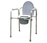 Silla con inodoro wc, elevador regulable en altura y con reposabrazos y respaldo