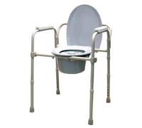 Silla con inodoro wc, elevador regulable en altura y con reposabrazos y respaldo