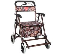 Silla con marco para caminar, andador de salud de viaje con asiento, caminante para ancianos, plegable, carrito de compras, estrella de luz