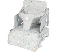 Silla con respaldo plegable para niños TatAway | Silla de viaje portátil Rialzo con cinturones de seguridad ajustables, respaldo acolchado y asiento extraíble