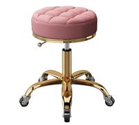 Silla con ruedas de altura ajustable, taburete giratorio para salones y oficinas, base de metal dorado con 5 garras y ruedas de tierra, taburete de bar elegante y funcional