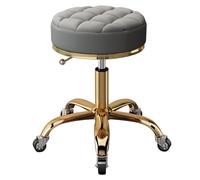 Silla con ruedas de altura ajustable, taburete giratorio para salones y oficinas, base de metal dorado con 5 garras y ruedas de tierra, taburete de bar elegante y funcional