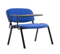 CLP Silla Confidente Ken con Brazo Extensible para Escritura I Silla con Pala Flexible para Apuntes I Silla de Conferencia en Tela I Color:, Color:Azul