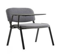 CLP Silla Confidente Ken con Brazo Extensible para Escritura I Silla con Pala Flexible para Apuntes I Silla de Conferencia en Tela I Color:, Color:Gris