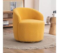 Silla de Abrazadera giratoria Acento Giratorio Silla sillón de Barril Acento Redondo Acento sillón con 360 ° Base de Metal giratoria corderos de Lana sofá Silla/café