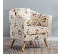 Silla de acento moderna de mediados de siglo, sillas de tela para la sala de estar tapizado de sillón con almohada para dormitorio, apartamento, estudio, oficina, sala de espera flores púrpuras LWX