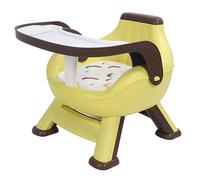 Silla de Alimentación de Suelo para bebé, Silla de Comedor para bebé, Soporte Estable, Protector de Columna Vertebral, Cojín Chirriante, Bandeja de Doble Capa para el Hogar (PINK)