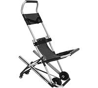 Silla de ambulancia plegable con cinturón de seguridad y 4 ruedas para evacuación de emergencia y fácil transferencia de escaleras