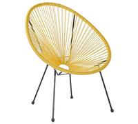 Silla de balcón de ratán sintético Amarillo Resistente a la Intemperie Sala de Estar jardín bistró Moderno Acapulco II