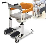 Silla de baño con ruedas multifuncional, para traslado de pacientes, silla elevadora eléct, con reposabrazos plegables, adecuada para silla de ruedas de rehabilitación en hogares de ancianos,
