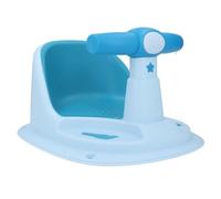 Silla de baño infantil ergonómica azul con ventosas fuertes, asiento antideslizante con respaldo para recién nacidos, fácil de limpiar y segura, fit for bañeras estándar