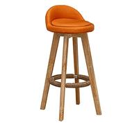 Silla de bar de madera, taburete de altura de mostrador con respaldo bajo y reposapiés para cocina, barra de desayuno, pub, sala de estar, cafetería, elegante y cómoda