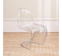 Silla de bar en forma de S, cómoda acrílico transparente, estilo Art Deco, comedor interior y exterior