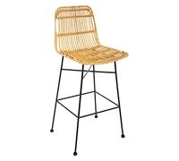 Silla de Bar 'kubu', Metal y ratán