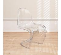 Silla de bar moderna en forma de S, silla de comedor de plástico acrílico de diseño creativo para decoración elegante del hogar y cafetería