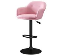 Silla De Bar Tapizadas Modernas Para El Hogar Taburetes De Bar Ajustables Con Reposapiés Sillas De Desayuno Con Respaldo Para Cafeterías Y Salas De Recepción, De Fácil Montaje(Roze,Black legs)