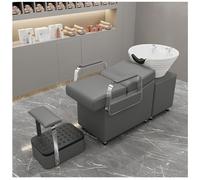 Silla De Barbero con Retrolavado, Estación De Lavado De Cabello para Estilistas con Reposapiés Independiente, Lavabo De Salón, Silla De Lavado De Cabello, Estación De Champú,B