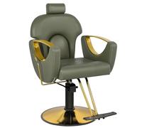 Silla de barbero reclinable para salón de Belleza Sillas de barbero giratorias de 360 Grados Estilista de peluquería Silla de salón de Tatuajes Equipo de Peinado,Verde