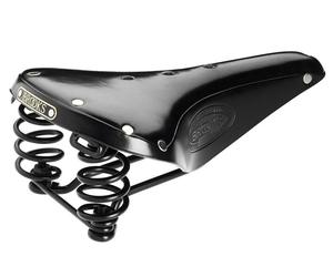 Silla De Bicicleta Brooks Flyer NEGRO Cuero Con Remaches De Acero