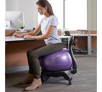Silla de Bola Silla con Pelota de Equilibrio y Respaldo para Oficina, Silla con Pelota de Yoga para Sentarse Activamente en El Escritorio, Asiento con Pelota de Estabilidad para Ejercicio, Embarazo(C)