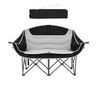 Silla de camping doble - gran tamaño, plegable y portátil, capacidad de 660 lb/300 kg | sillas de camping para picnic, pesca, actividades interiores y exteriores con portavasos y ac