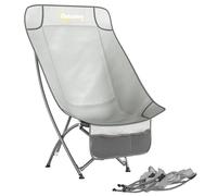Silla de camping portátil Outsunny para adultos, silla plegable de alta resistencia con bolsillo lateral y bolsa de transporte, asiento de exterior para acampadas, pesca, terrazas y balcones, color