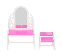 Silla de casa de muñecas, tocador, Espejo, Encantador, Realista, Juguete DIY, Silla en Miniatura, tocador, Mini simulación para niños