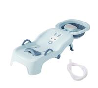 Silla de champú para niños - Tumbona plegable portátil, asiento de reposacabezas, solución práctica para el lavado del cabello para niños, niñas, 0-10 años, baño, salón, uso doméstico, inodoro