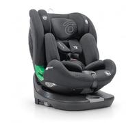 Silla de Coche bebé i-Size 40-150 cm Giratoria 360° con ISOFIX y Top Tether, Contramarcha hasta 105 cm, Reposacabezas 10 Posiciones, Reductor Incluido - Asalvo Austen 3 Gris