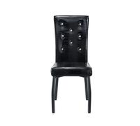 Silla de comedor 2 plazas - vintage acolchadas piel de cocodrilo con hebilla de cristal - negro
