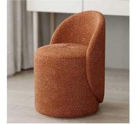 Silla de comedor acolchada de terciopelo de cordero sintético, taburete giratorio acogedor con respaldo para sala de estar, dormitorio, mesa de maquillaje, muebles elegantes para el hogar, asiento