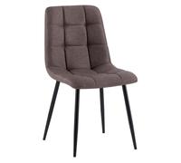 Silla de comedor antibes de tela marrón 55x45x84 cm