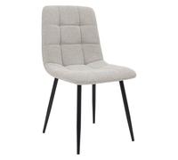 Silla de comedor antibes tejido de peluche tela crema 55x45x84 cm