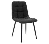 Silla de comedor antibes tejido de peluche tela gris oscuro 55x45x84 cm