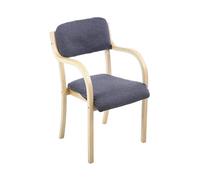 Silla de comedor apilable de madera maciza para visitantes, moderna silla de estudio de recepción con reposabrazos tapizado para sala de estar, dormitorio, cocina, oficina, salón