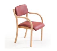 Silla de comedor apilable de madera maciza para visitantes, moderna silla de estudio de recepción con reposabrazos tapizado para sala de estar, dormitorio, cocina, oficina, salón