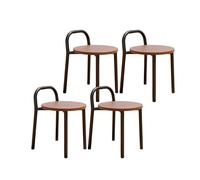 Silla de comedor apilable de metal para patio, respaldo bajo para uso en interiores y exteriores, diseño duradero y elegante, perfecta para jardín, patio, balcón, restaurante